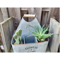 Zink Wijnfleshouder Wijnrek Plantenrek Brocant 30x20x34 cm