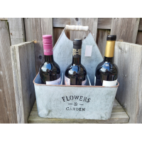 Zink Wijnfleshouder Wijnrek Plantenrek Brocant 30x20x34 cm