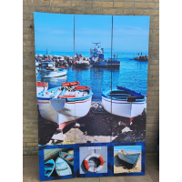 Kamerscherm Maritiem Boten 120x180 cm 3-luiks