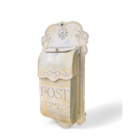 Smalle Brievenbus Postbus Nostalgie Verzinkt Vintage Brocante Hangend Shabby Grijs/Groen Langwerpig Model