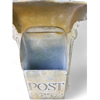 Smalle Brievenbus Postbus Nostalgie Verzinkt Vintage Brocante Hangend Shabby Grijs/Groen Langwerpig Model