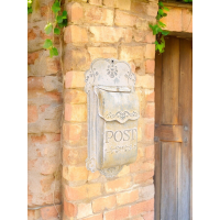 Smalle Brievenbus Postbus Nostalgie Verzinkt Vintage Brocante Hangend Shabby Grijs/Groen Langwerpig Model