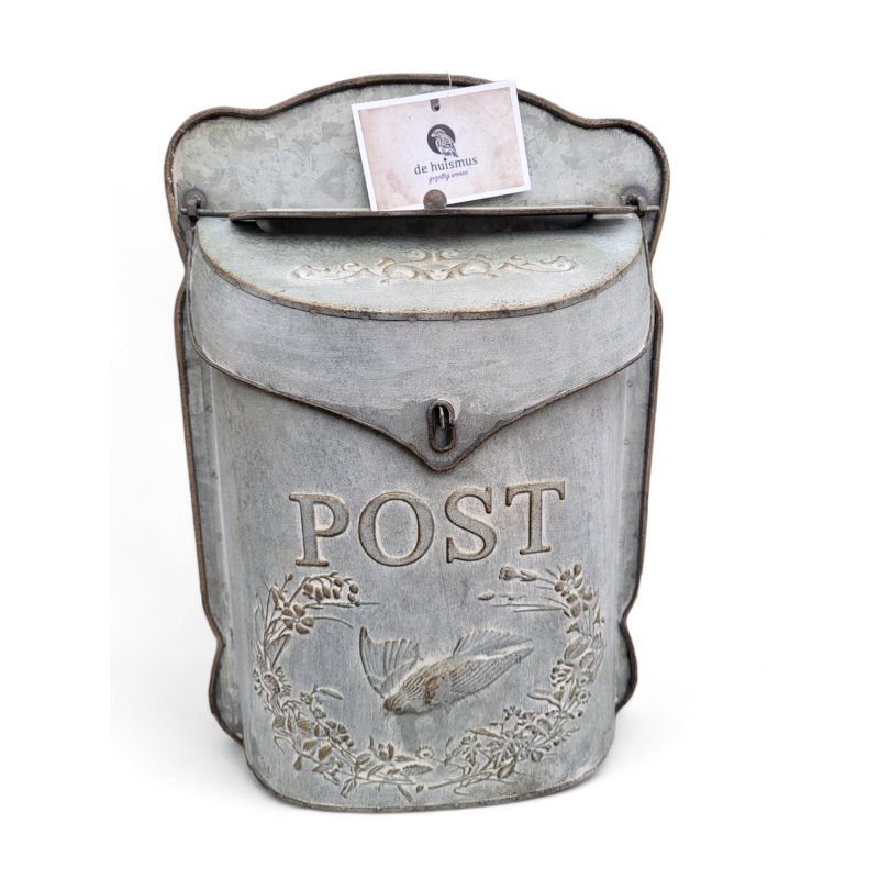 Brievenbus Postbus Nostalgie Verzinkt Vintage Brocante Grijs