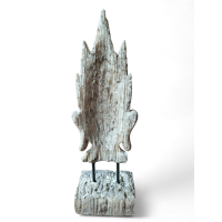 Buddha Hoofd op Voet 38 cm hoge Boeddha Naturel/Bruin