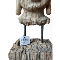 Buddha Hoofd op Voet 38 cm hoge Boeddha Naturel/Bruin