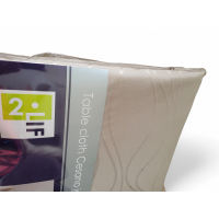 Rond luxe Tafelkleed - Tafellaken - Hoge Kwaliteit - Katoen - Tafelkleed buiten/binnen - Buitenkleed - Tafelkleden - Uitwasbaar - Taupe - Luxe Tafelkleed - Tafellaken - Hoge Kwaliteit - Tafelkleed Katoen - Tafelkleed buiten/binnen - Ø 280 CM