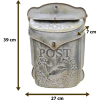 Brievenbus Postbus Nostalgie Verzinkt Vintage Brocante Grijs