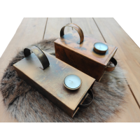 Set 2x Theelichthouder 'Tingker' Blue Gold - Waxinelichthouder - Theelicht 