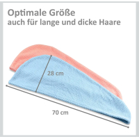 Haartulband (2 stuks) met knoop van zachte microvezels. Ideale tulband handdoek ook voor dik en lang haar