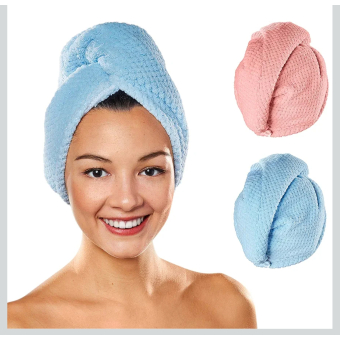 Haartulband (2 stuks) met knoop van zachte microvezels. Ideale tulband handdoek ook voor dik en lang haar