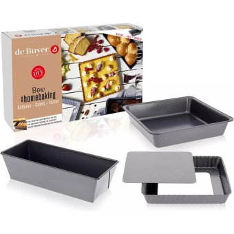 De Buyer Box Homebaking - Gebak/Cake/Taart - 3x Vorm 