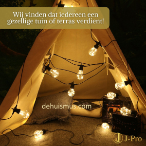 J-Pro Magnum 10 Warm Lichtsnoer Buiten op Netstroom - Tuinverlichting LED - Buiten Lichtslinger - 10 LEDs Tuinverlichting Met Stekker -10+1,5m