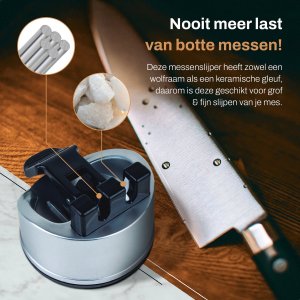 Belle Cuisine Professionele Mini Messenslijper - Doortrekslijper - Zilver - Anti slip - Wolfraam Staal