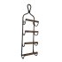 Wijnrek hangend metaal zilver/grijs met houten randen voor 4 flessen. Afmetingen 18x12x70 cm